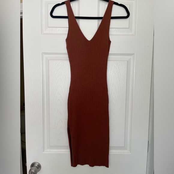 Mahina Hawaii Bardot Body Con Ribbed Dress - Picture 2 of 3